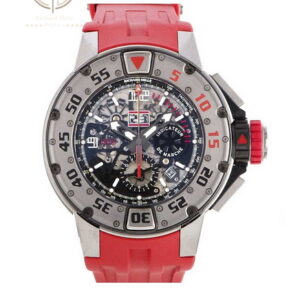 Richard Mille RM032Automatic Diver's watch in Titanium on Red Rubber Strap with Skeleton Dial