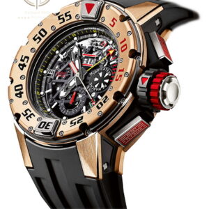 Richard Mille RM032Men's Automatic Chronograph in Rose Gold on Black Rubber Strap with Skeleton Dial