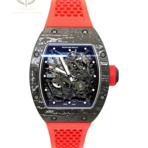 Richard Mille RM035 Ultimate Edition in Carbon on Red Rubber Strap with Transparent Dial