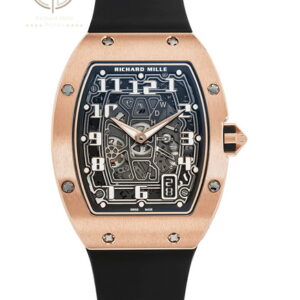 Richard Mille Rm 67-01 Extra Flat Automatic in Rose Gold on Black Rubber Strap with Skeleton Arabic Dial
