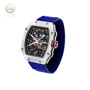 Richard Mille Rm 67-02 Automatic in White Quartz TPT on Blue Elastic Strap with Openworked Dial