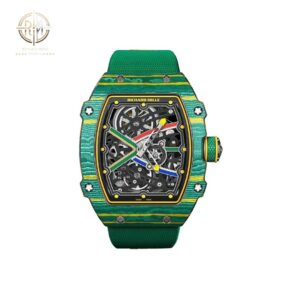 Richard Mille Rm67-02 Automatic in Green and Yellow TPT on Green Rubber Strap with Openwork Dial